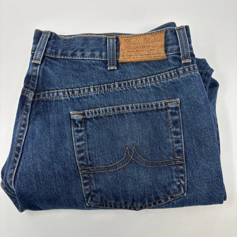Brooks Brothers Mens 38x31 Blue Relaxed Fit 5 Pocket Design Jeans